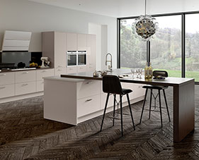 Cashmere Matt Slab Contemporary Kitchens