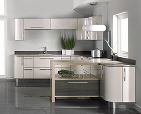 Lastra Shown in Pergamon Gloss Mali Wenge Matt Contemporary Kitchens